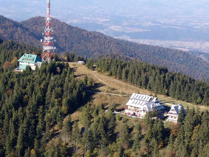 Panorama z lotu ptaka na Przehybę